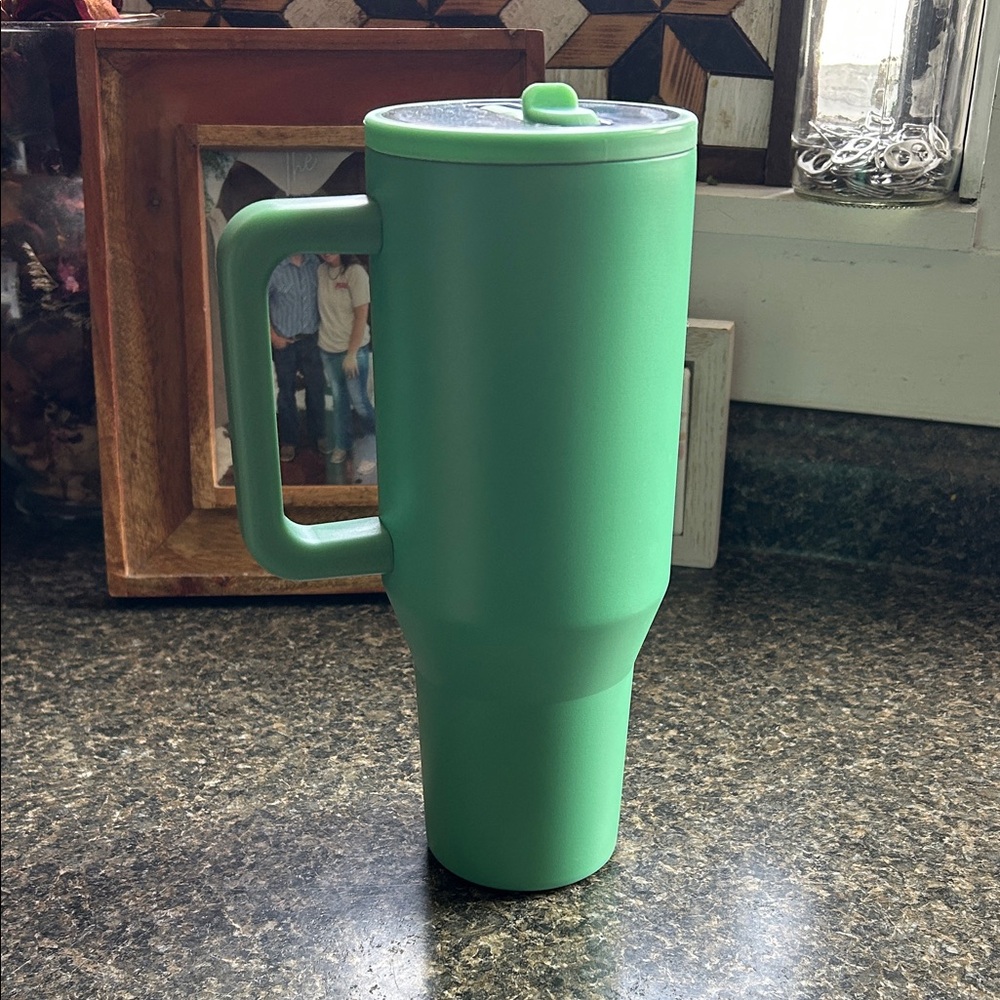 Green Tumbler with Handle